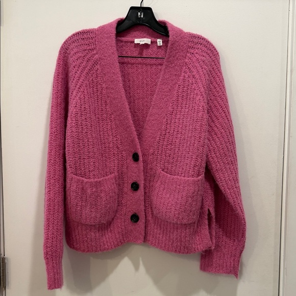 A.L.C. Sweaters - A.L.C. Cleveland Bubblegum Knit Cardigan, Sz Small